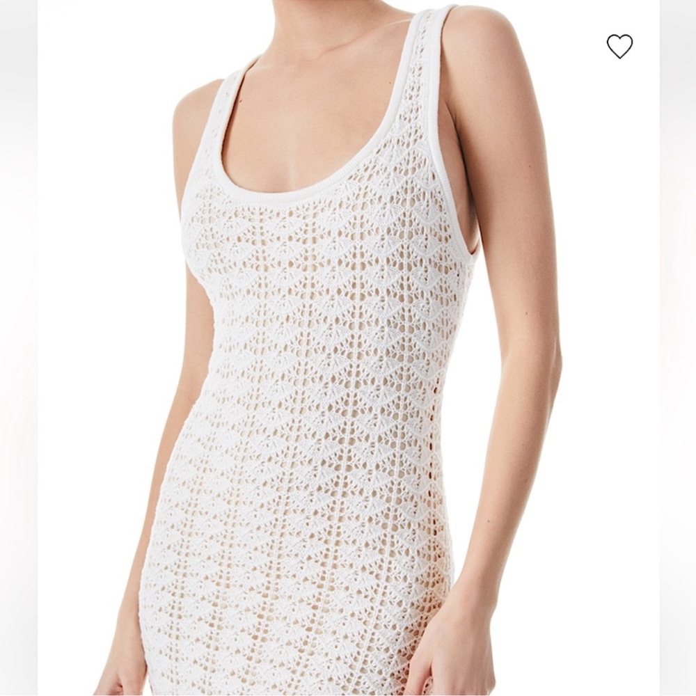 Alice + Olivia Crochet Tank Dress - White Scoop Neck
